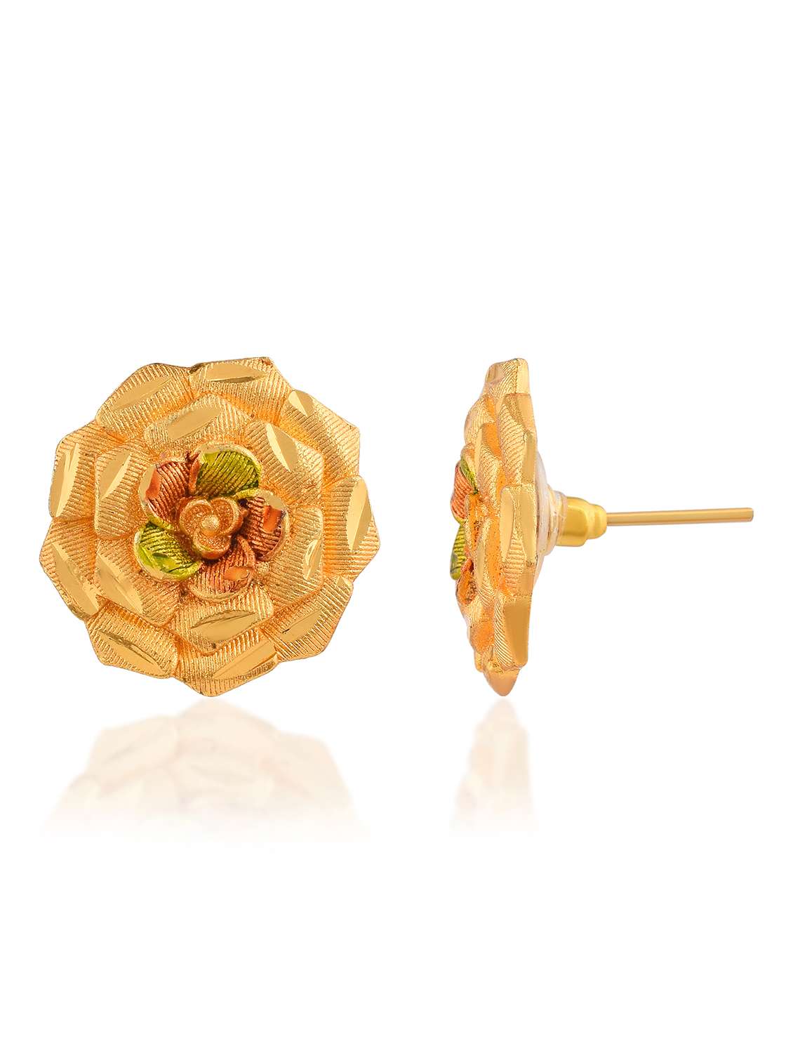 women gold plated pendant with earrings set - 19696633 - Standard Image - 3