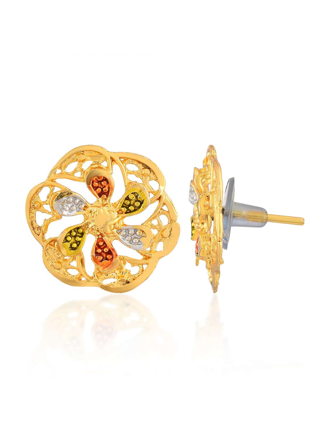 women gold plated pendant with earrings set - 19696636 -  Standard Image - 3