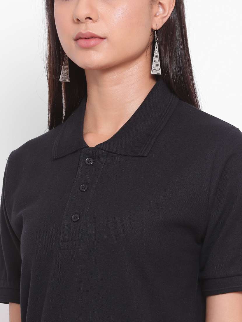 women's plain polo neck t-shirt - 19696766 -  Standard Image - 3