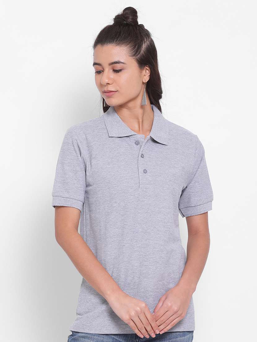 women's plain polo neck t-shirt