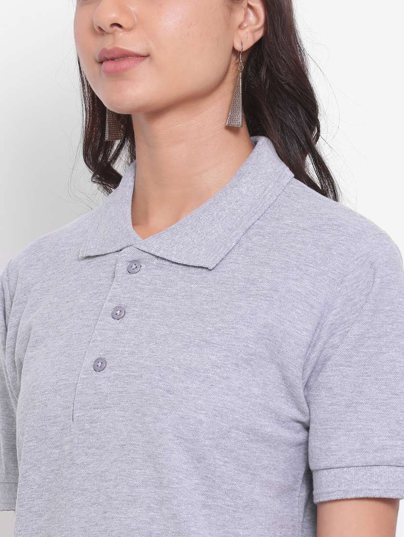 women's plain polo neck t-shirt - 19696767 -  Standard Image - 3
