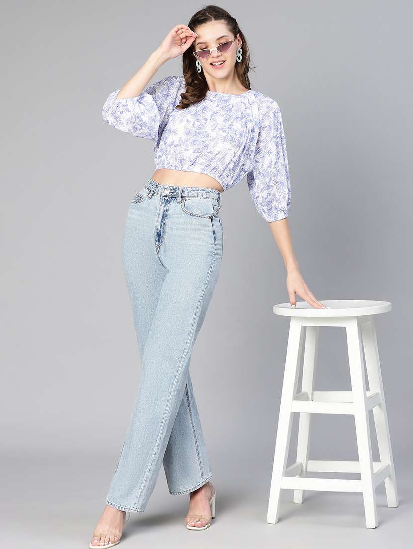 women's blouson round neck top - 19696824 -  Standard Image - 3