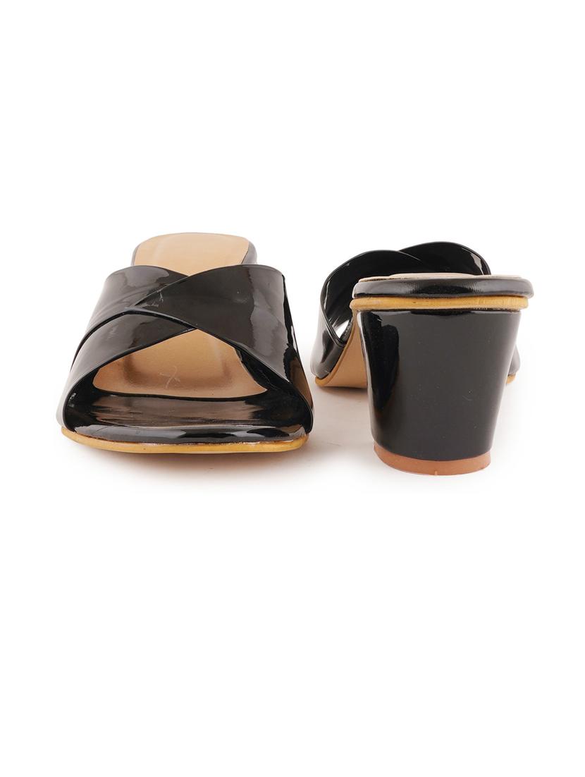 black slip on block heel - 19696850 - Standard Image - 3