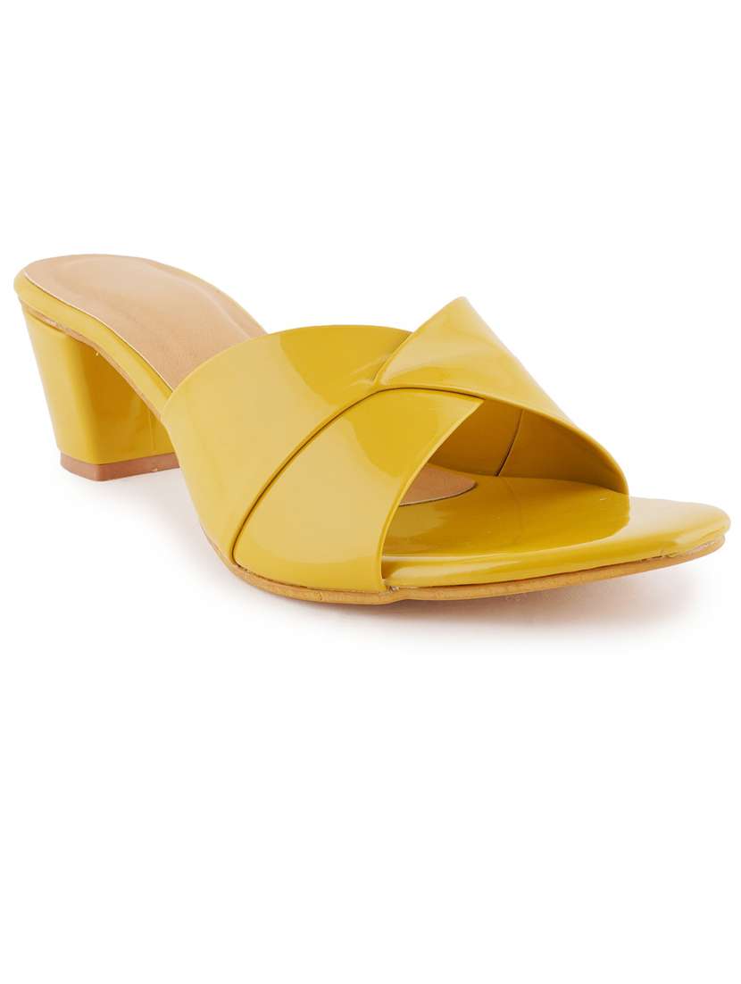 yellow slip on block heel - 19696851 - Zoom Image - 0