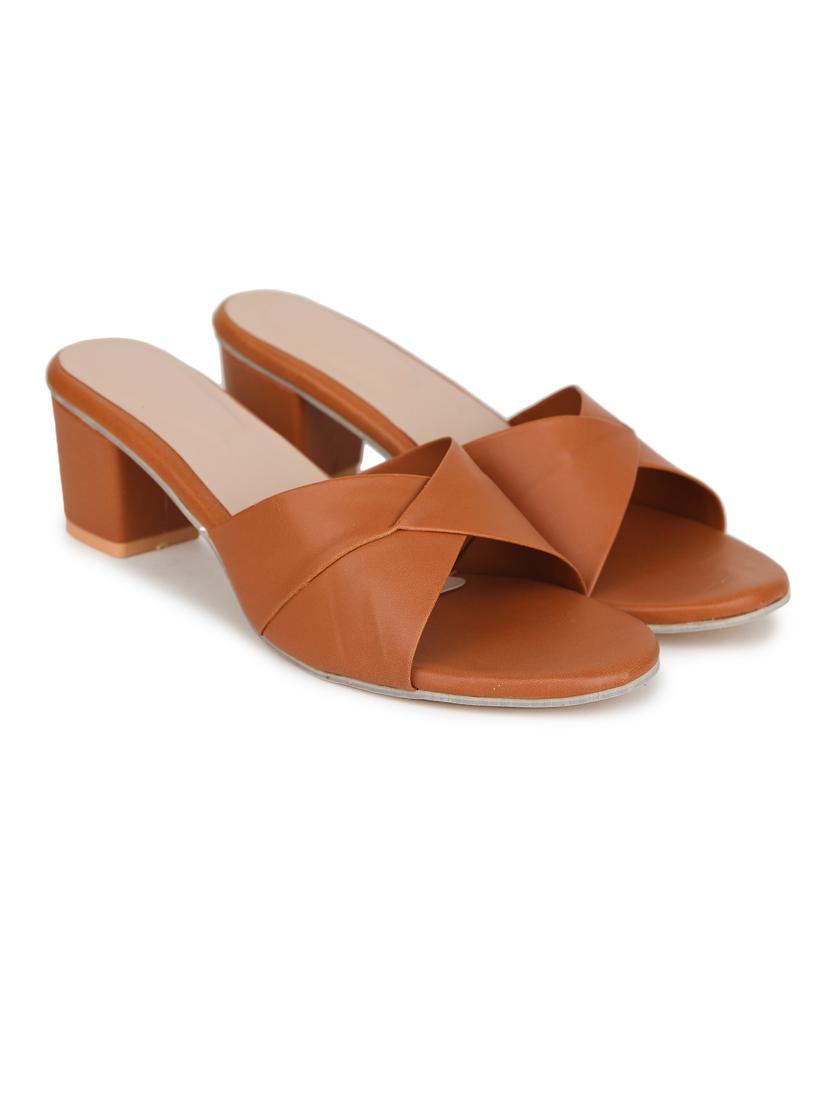 tan slip on block heel - 19696852 - Zoom Image - 0