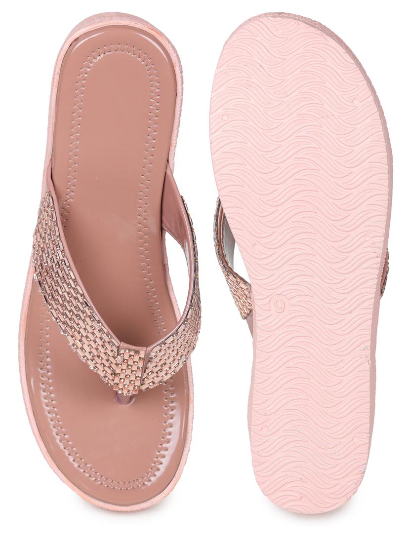 pink embellished slip on wedge - 19696862 - Standard Image - 5