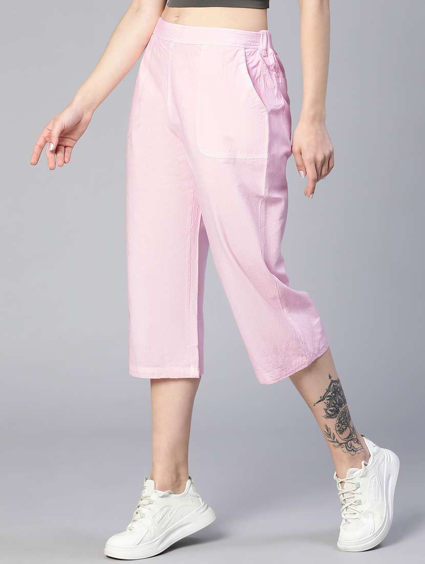 Solid Rosewater Pink Flat Front Trouser
