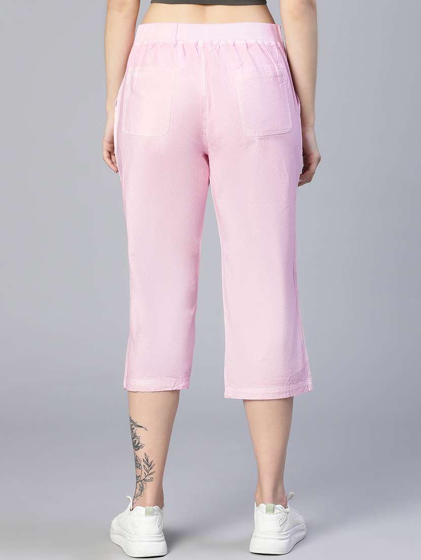 Solid Rosewater Pink Flat Front Trouser