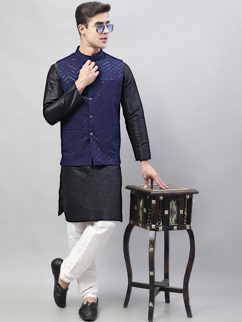 mandarin neck sequin work nehru jacket - 19697922 - Zoom Image - 0