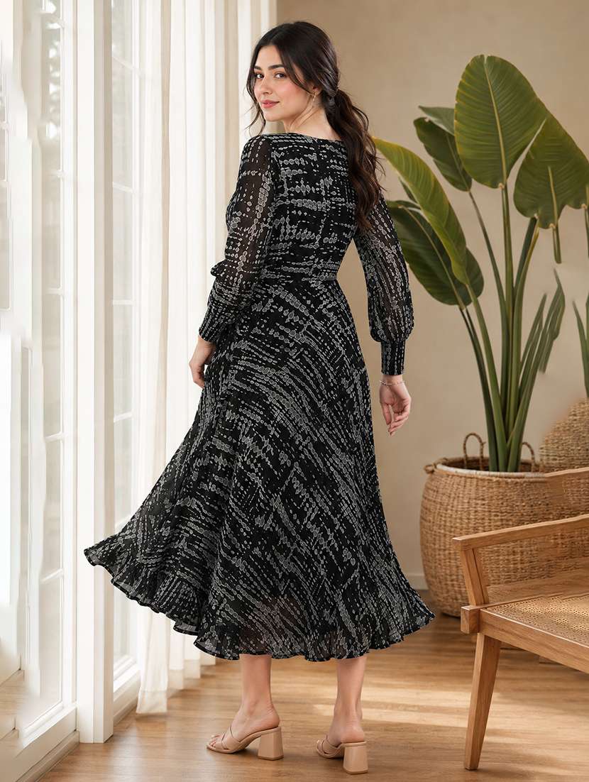 women's fit & flare abstract dress - 19698587 -  Standard Image - 3