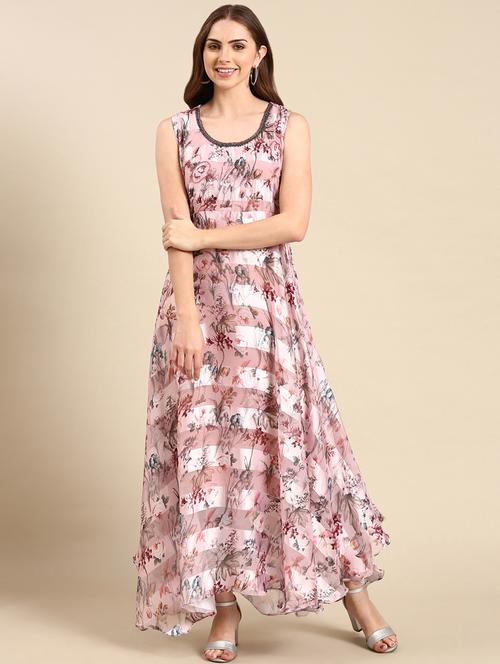 women's fit & flare floral dress - 19698858 - Standard Image - 0