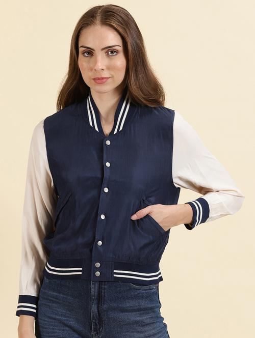 women mandarin collar regular jacket - 19698874 - Standard Image - 0