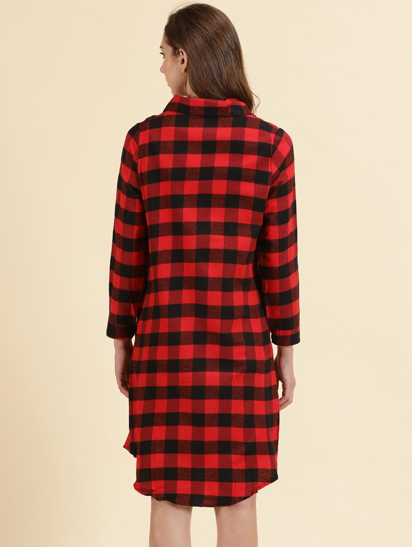 women shirt collar checkered shirt - 19698879 - Standard Image - 3