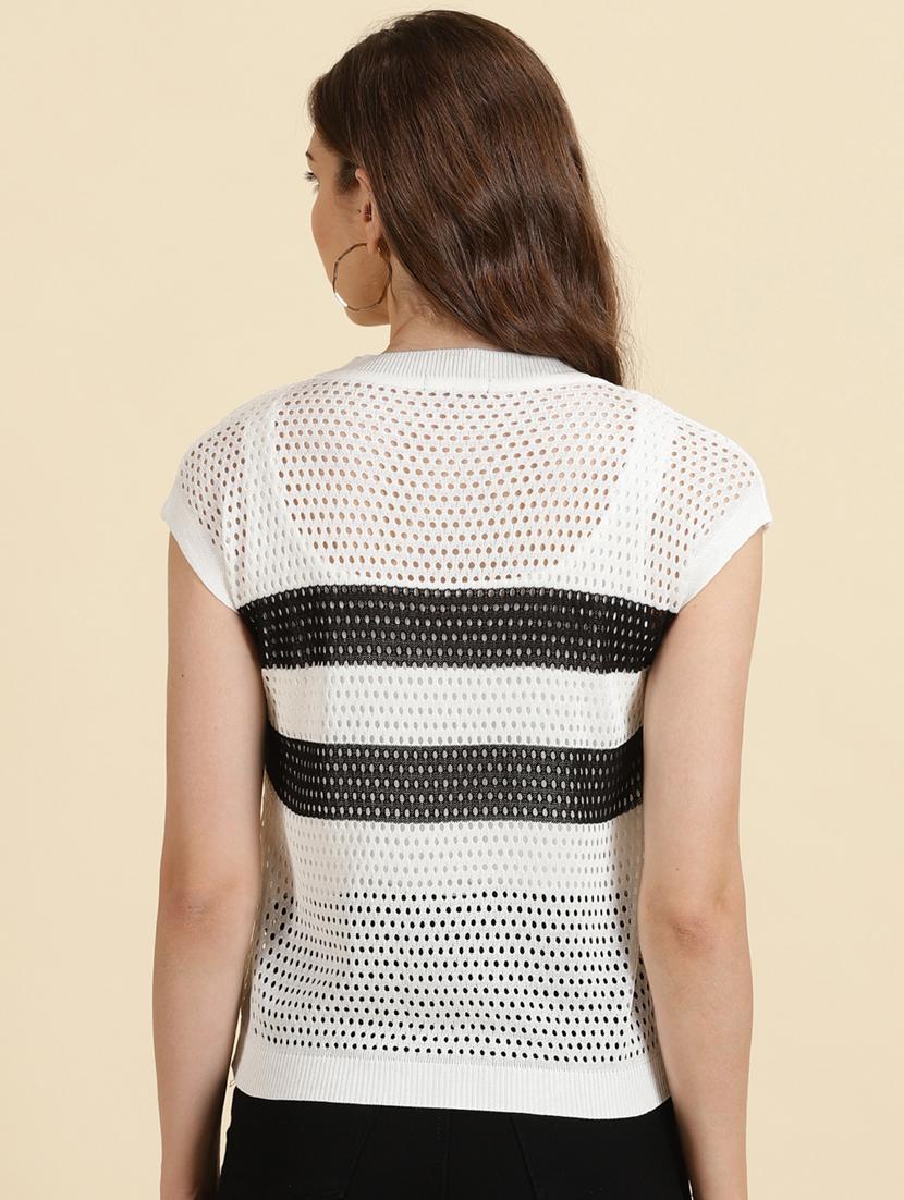 women's straight round neck top - 19698942 - Standard Image - 3