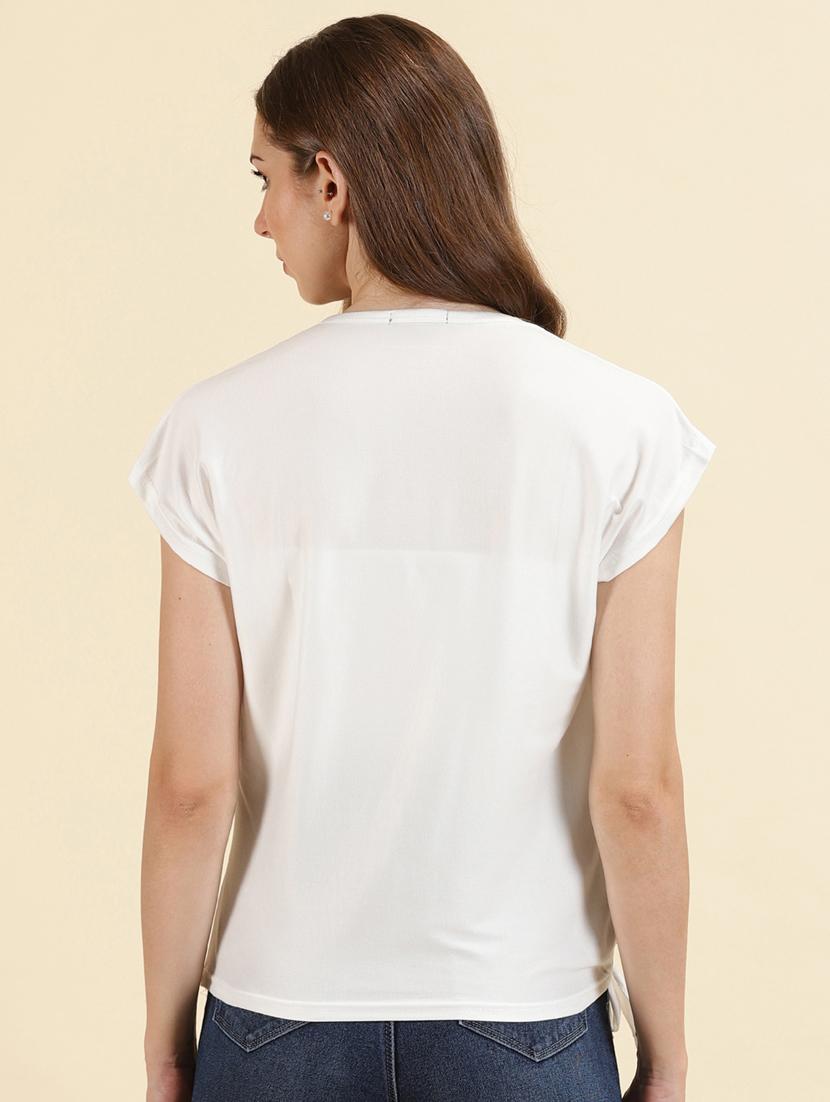 women's straight round neck top - 19698968 - Standard Image - 3