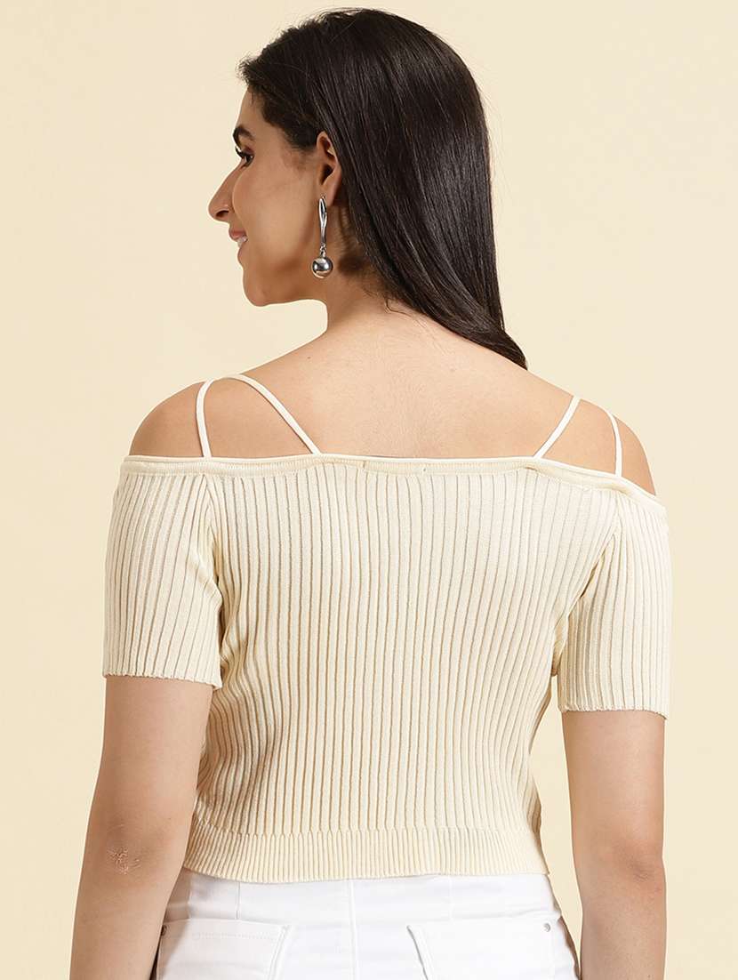 women's crop shoulder strap top - 19698985 -  Standard Image - 3