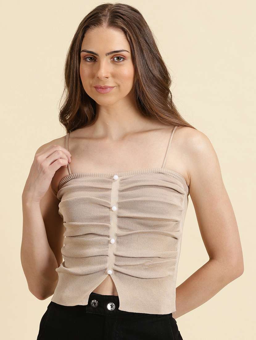 women's peplum shoulder strap top