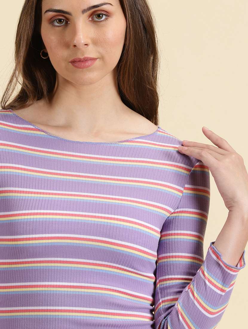 women's straight boat neck top - 19699039 - Standard Image - 5