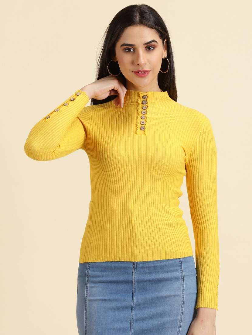 women's straight high neck top