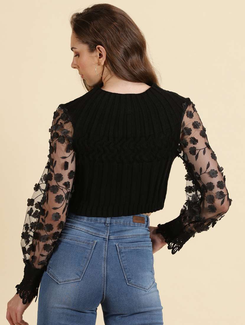 women's crop mock neck top - 19699090 -  Standard Image - 3