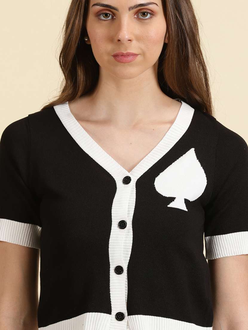 women's crop v neck top - 19699104 -  Standard Image - 5