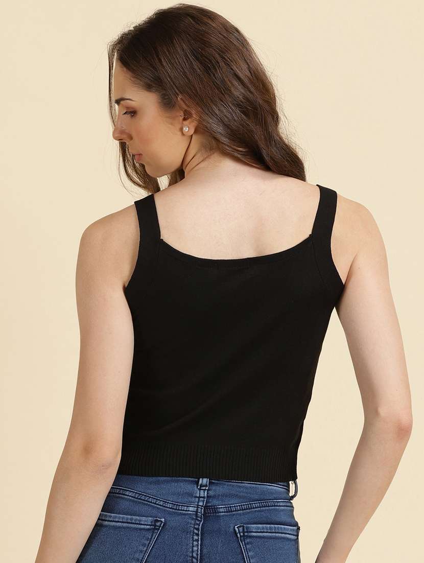 black solid camisole top - 19699106 -  Standard Image - 3