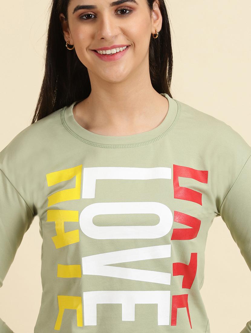 women's crop round neck top - 19699111 - Standard Image - 5