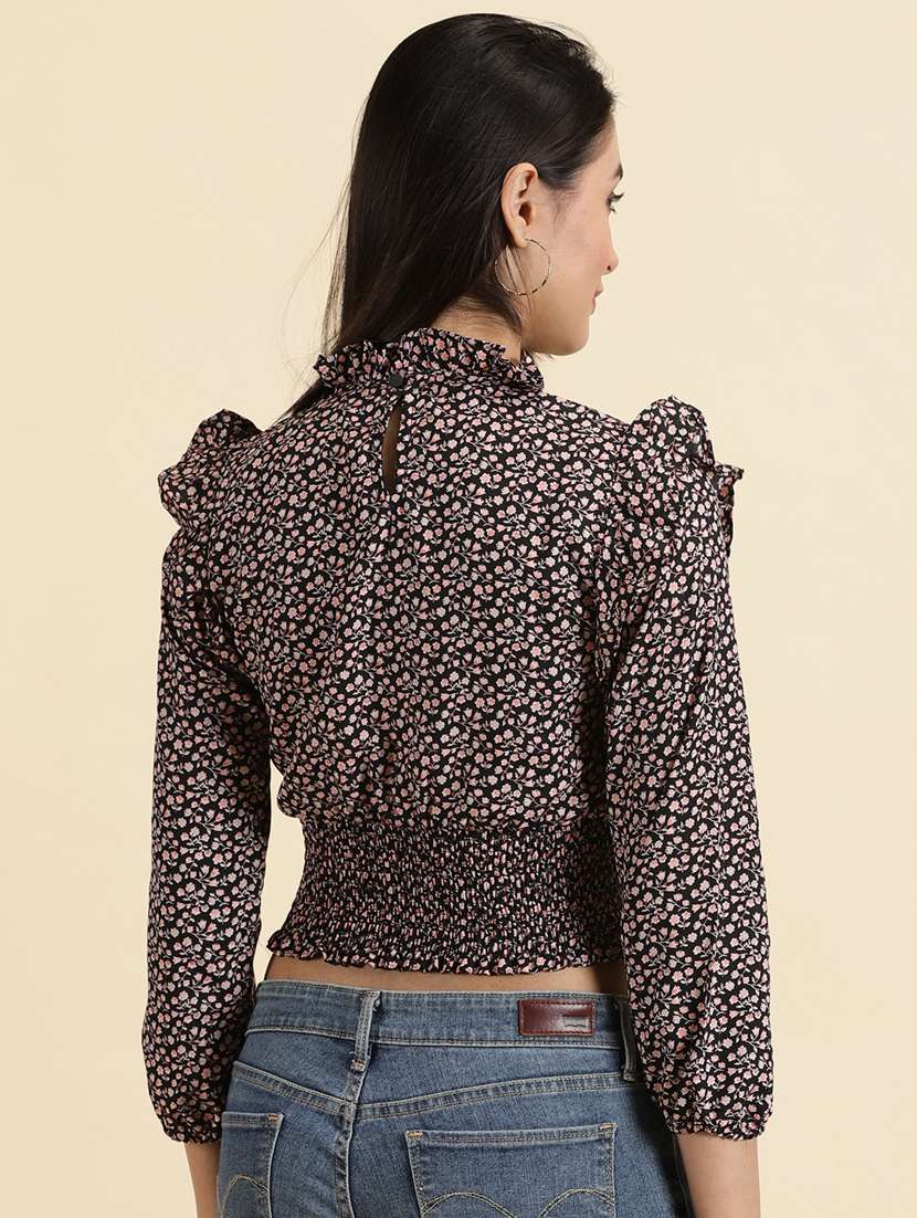 women's crop high neck top - 19699124 - Standard Image - 3