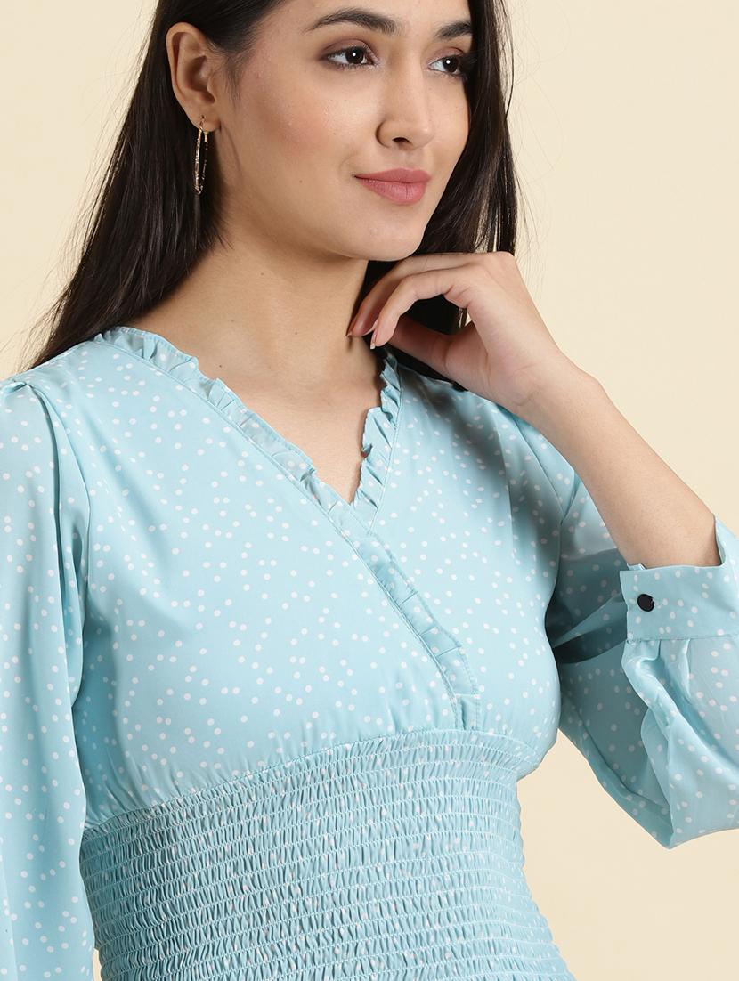 women's crop overlap neck top - 19699126 - Standard Image - 5