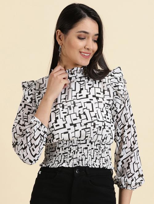 women's peplum mock neck top - 19699128 - Standard Image - 0