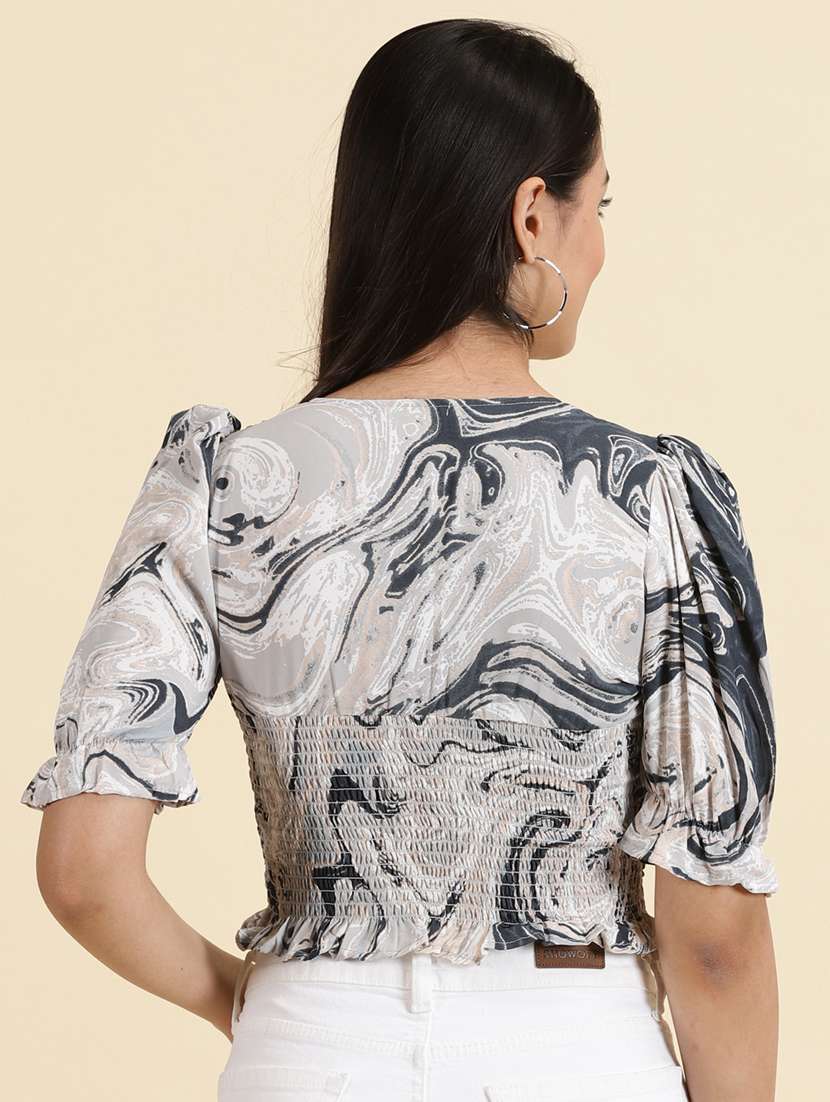 women's crop v neck top - 19699129 - Standard Image - 3