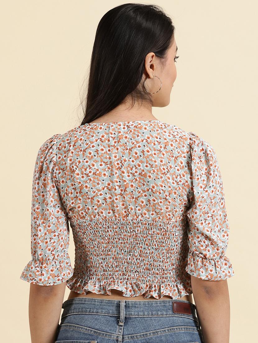 women's crop v neck top - 19699132 - Standard Image - 3