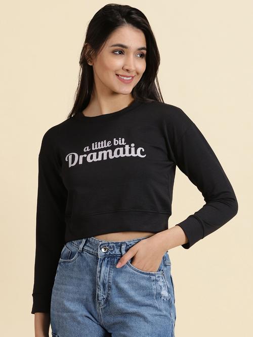 women's crop round neck top - 19699144 - Standard Image - 0