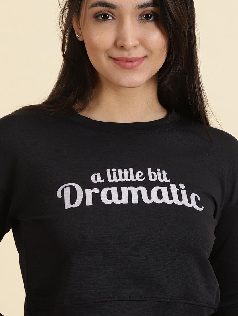 women's crop round neck top - 19699144 - Standard Image - 5
