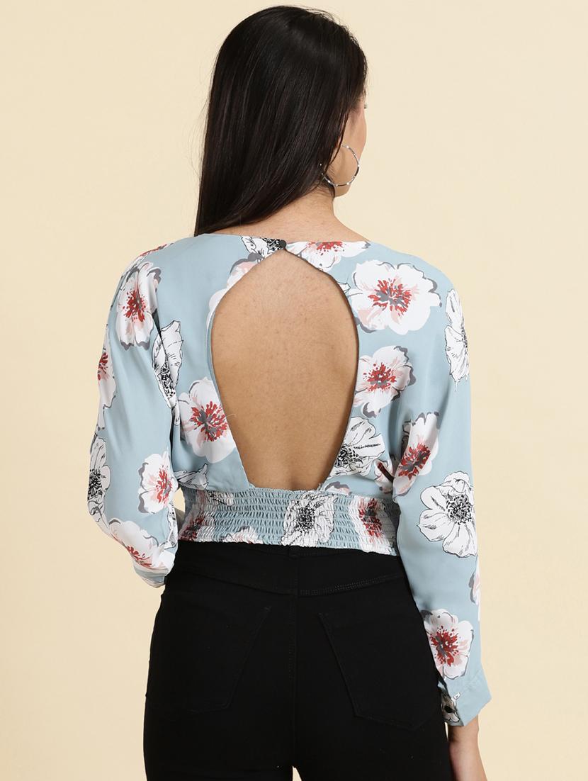 women's blouson boat neck top - 19699150 - Standard Image - 3
