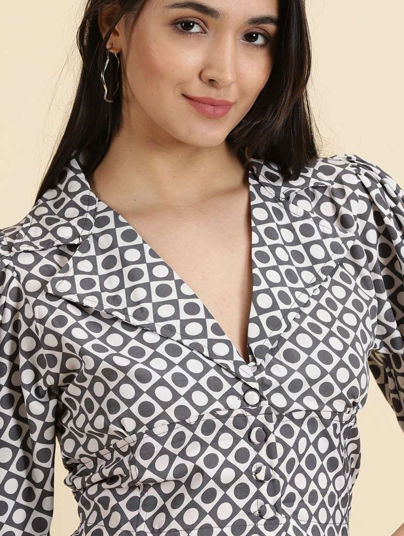 women's crop lapel neck top - 19699165 -  Standard Image - 5