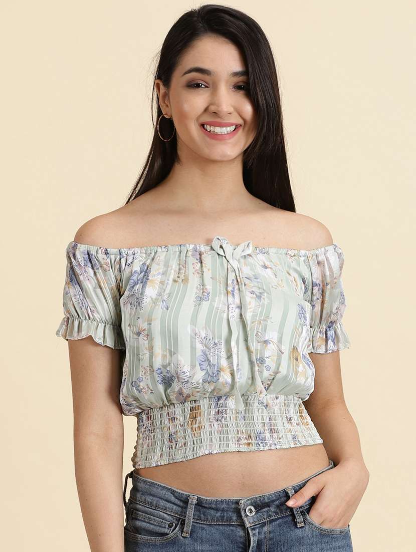 women's crop off shoulder top