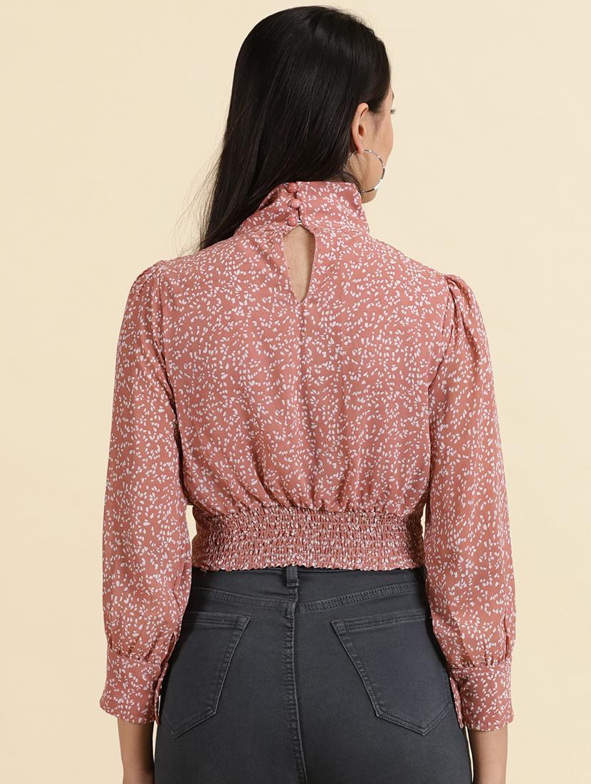 women's blouson key hole neck top - 19699169 - Standard Image - 3