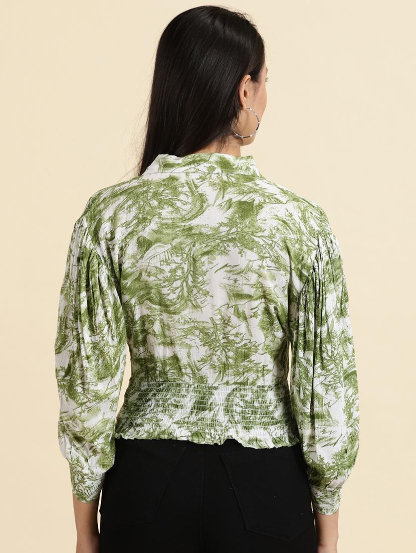 women's blouson collared top - 19699178 - Standard Image - 3