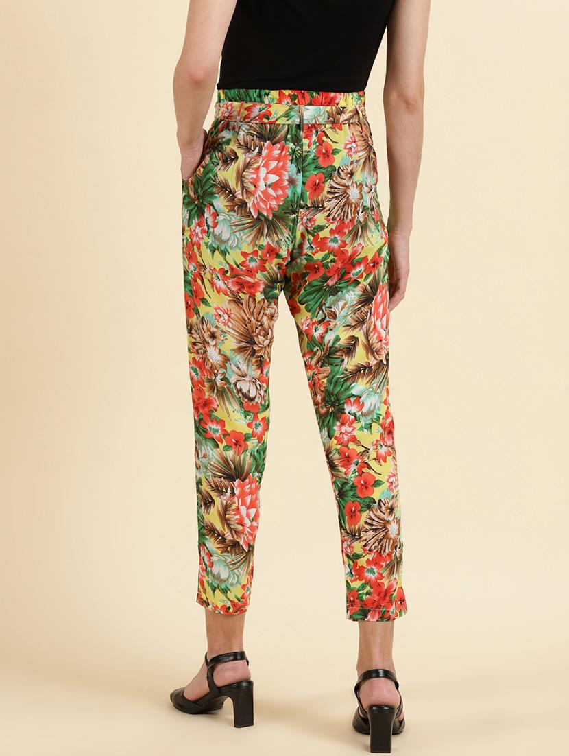 floral print pleated trouser with waist belt - 19699182 -  Standard Image - 3