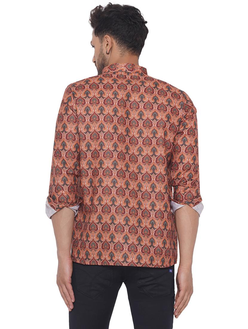 mandarin neck printed short kurta - 19699223 - Standard Image - 3