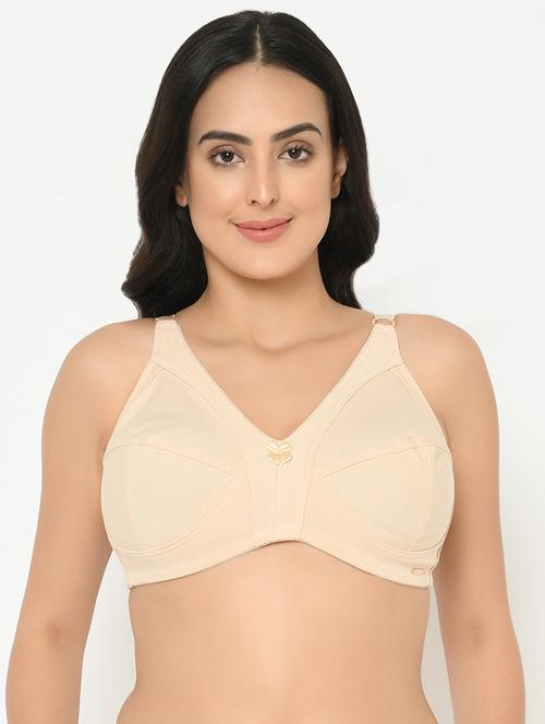 beige cotton plus bra - 19699296 - Standard Image - 0
