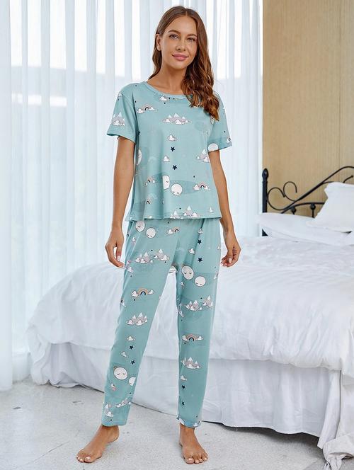 printed pyjama nightwear set - 19699409 -  Standard Image - 0