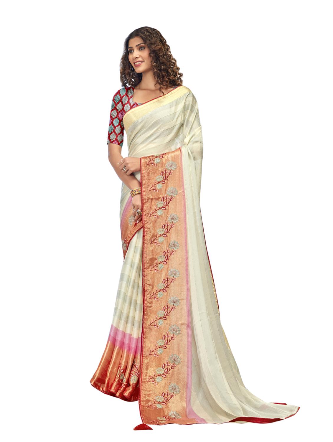 self designed woven saree with blouse - 19700002 -  Zoom Image - 0