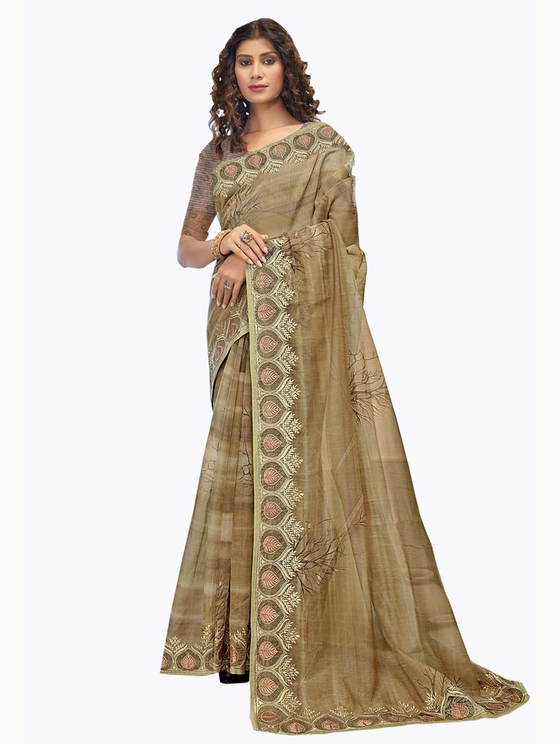 self designed woven saree with blouse - 19700023 -  Zoom Image - 0