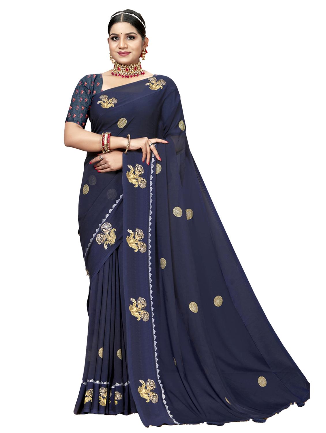 women's embroidered saree with blouse - 19700102 - Zoom Image - 0