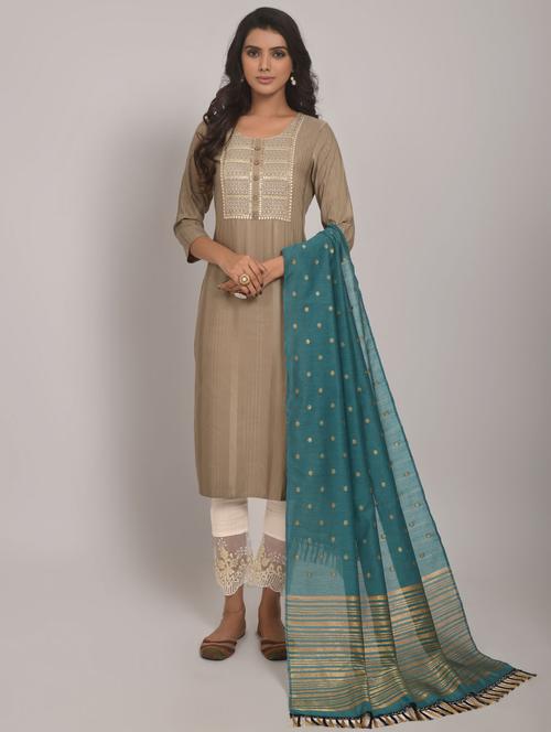women embroidered kurta dupatta set - 19700163 - Standard Image - 0