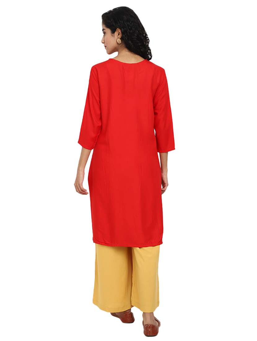 women's straight kurta - 19700723 -  Standard Image - 3