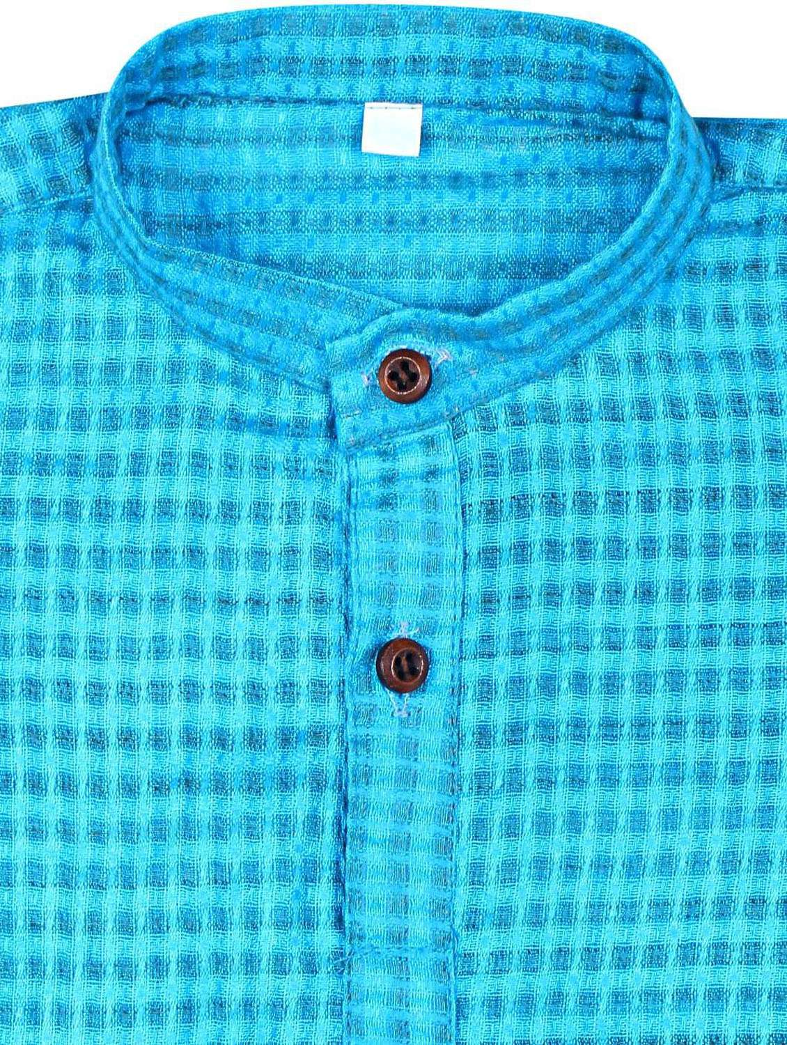 check woven dhoti kurta set - 19701188 - Standard Image - 3
