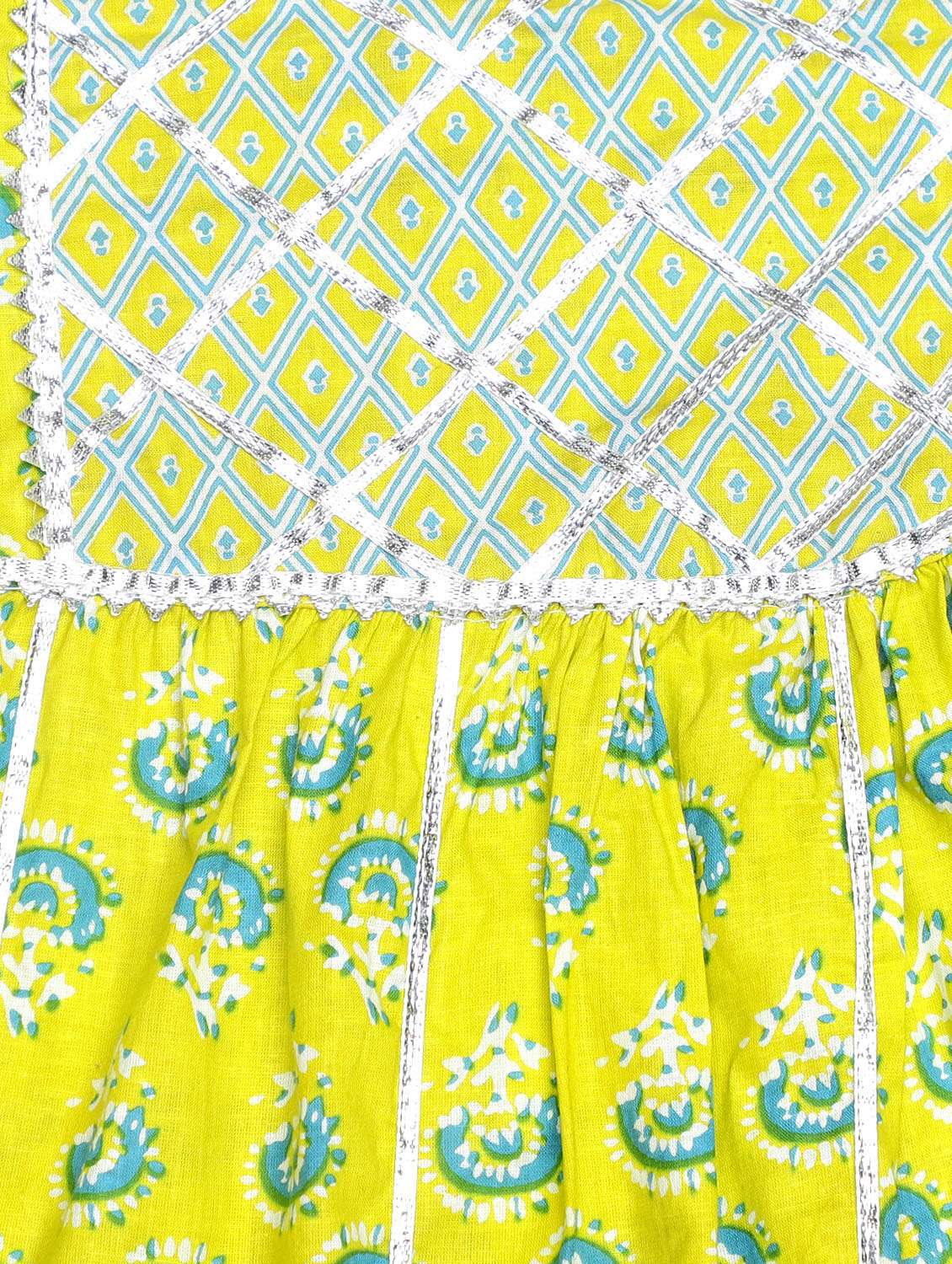 green printed kurta sharara set - 19701261 - Standard Image - 3